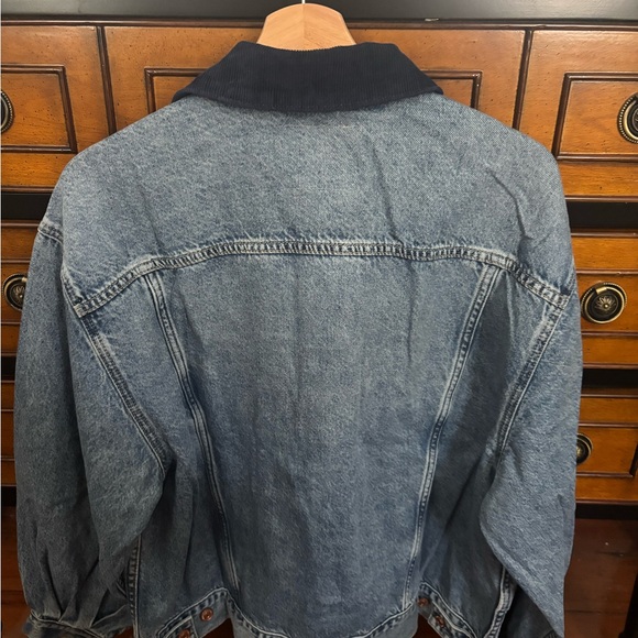 Gap x Doén Medium Blue Denim Jacket with Blue Collar - Picture 3 of 4